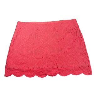 Lilly Pulitzer Alice Short Skirt Coral‎ Lace Scalloped Hem Size 10 Preppy NWT